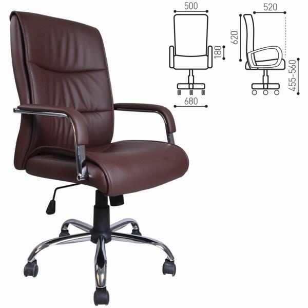 

кресло офисное brabix space ex-508 хром экокожа коричневый 531164