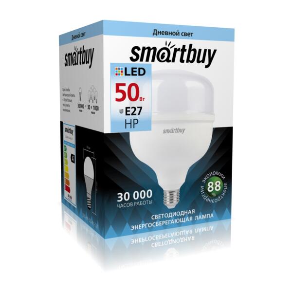

лампа светодиодная smartbuy led sbl-hp-50-4k-e27 е40 цилиндрическая 50вт 4000к