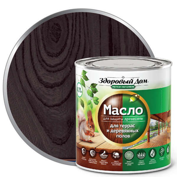 Фото Масло для террас и деревянных полов здоровый дом венге 0,75л л-с