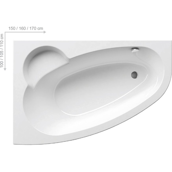 

ванна акриловая угловая ravak 160х105 c461000000