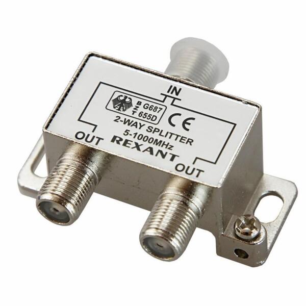 Фото Делитель антенный твх2, f-коннектор, 5-1000 мгц (1шт), rexant, 06-0040-b