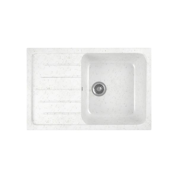 Фото Мойка кухонная мраморная greenstone 75x49 grs-76-331 белый