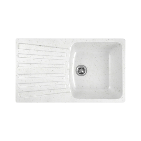 Фото Мойка кухонная мраморная greenstone 85x50 grs-12-331 белый