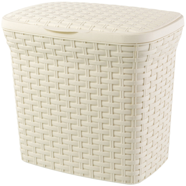 Фото Контейнер для стирального порошка 10л ротанг violet слон.кость пластик 421126