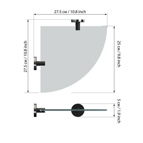 Фото Полка угловая стеклянная lord fora белый for-lord035wt