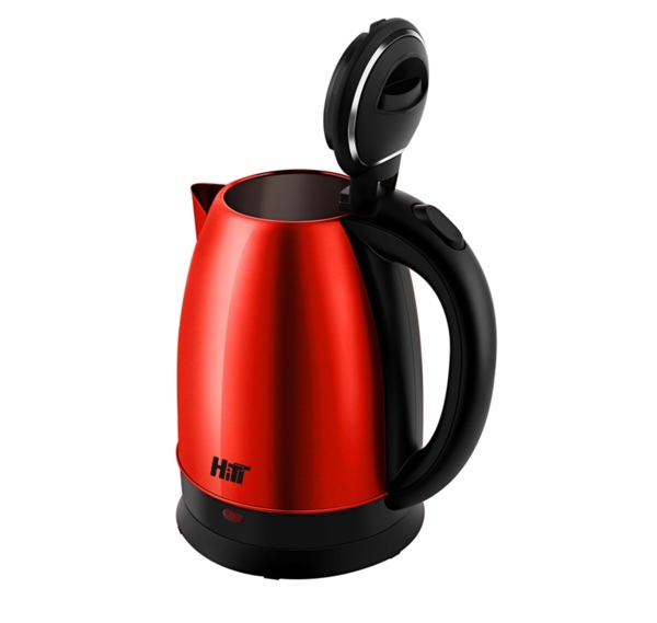 чайник электрический стальной красный hitt ht-5003