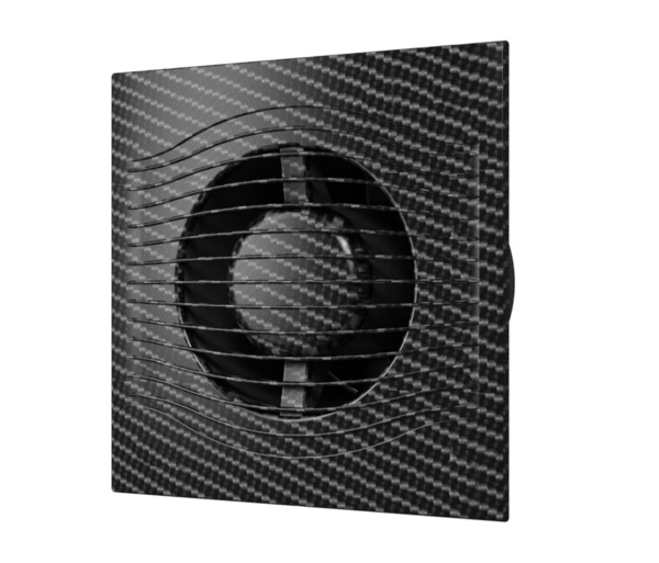

вентилятор вытяжной осевой накладной 125мм slim 5c black carbon с обр. клапаном черн.карбон, diciti