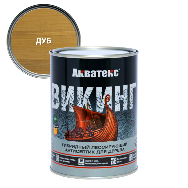 Фото Антисептик акватекс викинг для дерева дуб 0,75л