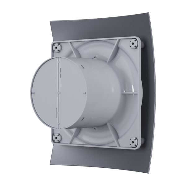 Фото Вентилятор вытяжной осевой накладной 100мм breeze 4c dark gray metall, темно серый, обр.клап, diciti