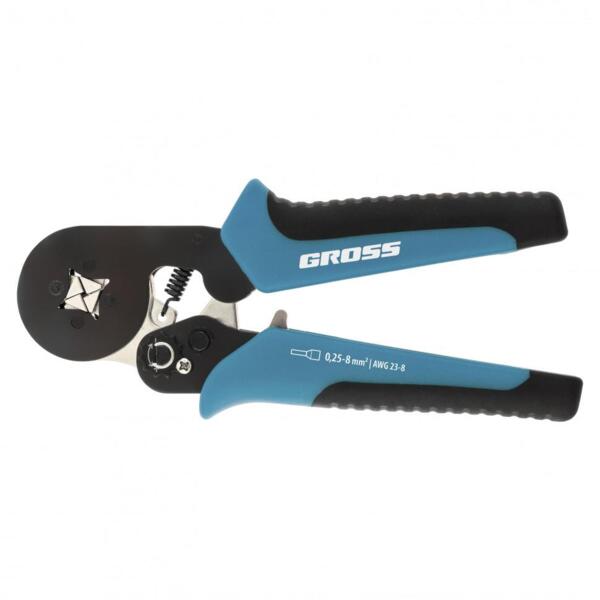 Фото Клещи (пресс-клещи) для обжима наконечников электропроводов с сечением 0,25-8 мм2 gross 17724