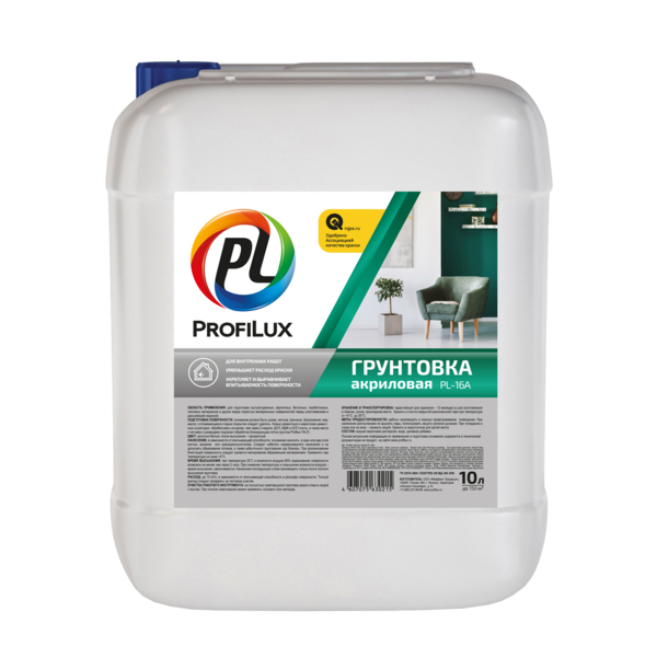 Фото Грунт profilux pl-16a акриловый для внутренних работ 10л