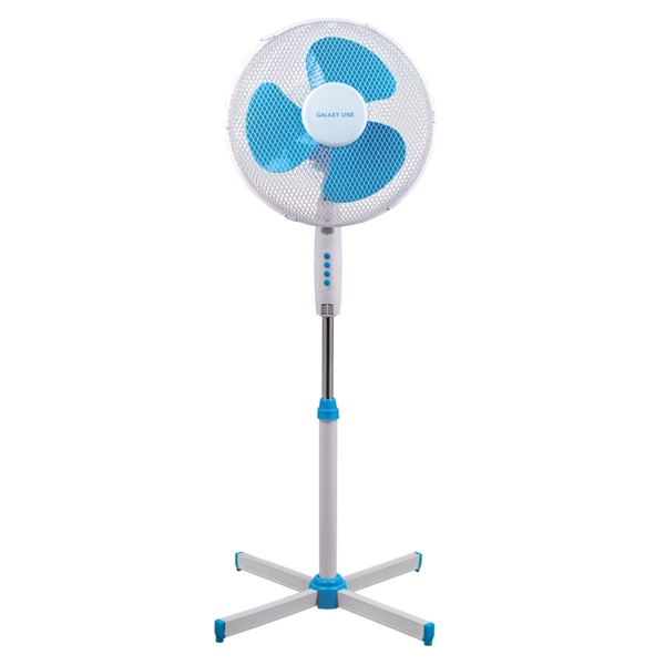 Фото Вентилятор напольный 40см 60вт, 3скор., регул.наклона, бело-голубой, gl 8110, galaxy line