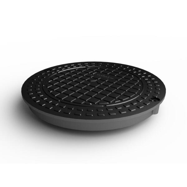 Люк канализационный ecoteck, цвет черный, 38 см