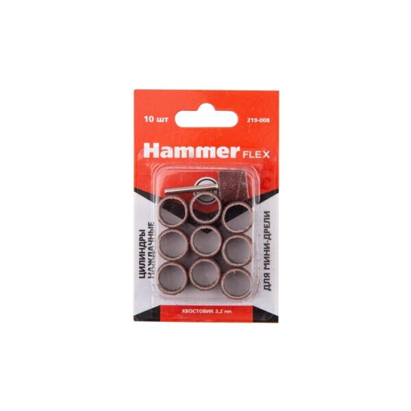 

цилиндры наждачные для мини-дрели hammer flex 219-008, 13*13мм, с держателем, p60, 10 шт