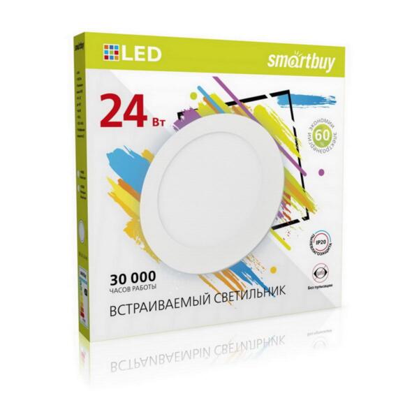 

светильник светодиодный smartbuy 24вт 220в 4000к 1920лм 300мм ip20 sbl-dl-24-4k