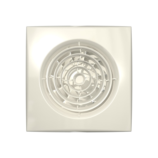 Фото Вентилятор вытяжной осевой накладной 125мм aura 5c ivory, бежевый, с обр. клапаном, diciti