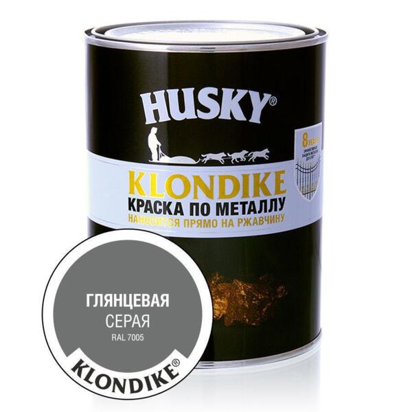 

краска по металлу husky-klondike глянцевая серая ral 7005 0,9л