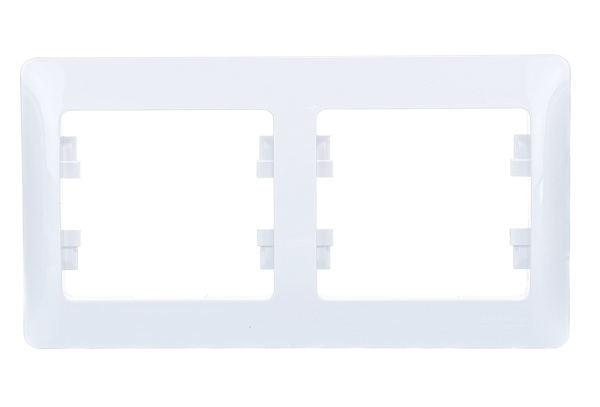 Фото Рамка (белая, двухместная) schneider electric glossa gsl000102