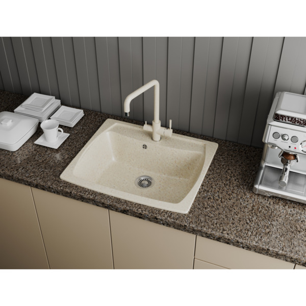 Фото Мойка кухонная мраморная greenstone 60x51 grs-03-310 серый