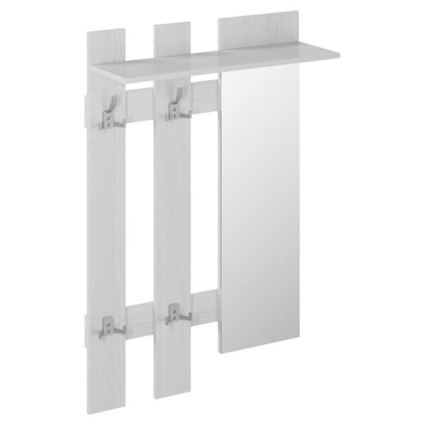 Фото Вешалка с крючками и зеркалом так-8 780х270х1180 (ясень анкор светлый)