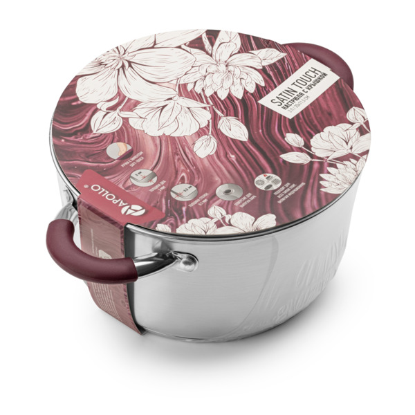 Фото Кастрюля с крышкой 3л 20x10см satin touch apollo stt-301