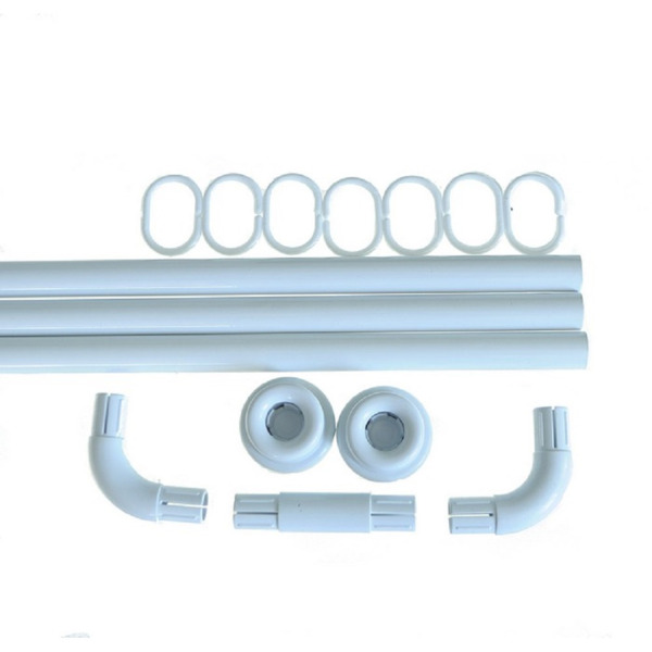 Фото Карниз в ванную угловой 0.9х0.9х0.9 металл белый 771351