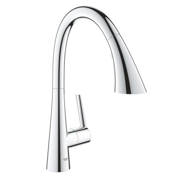 

смеситель для кухни однорычажный grohe zedra new с выдвижной лейкой 32294002