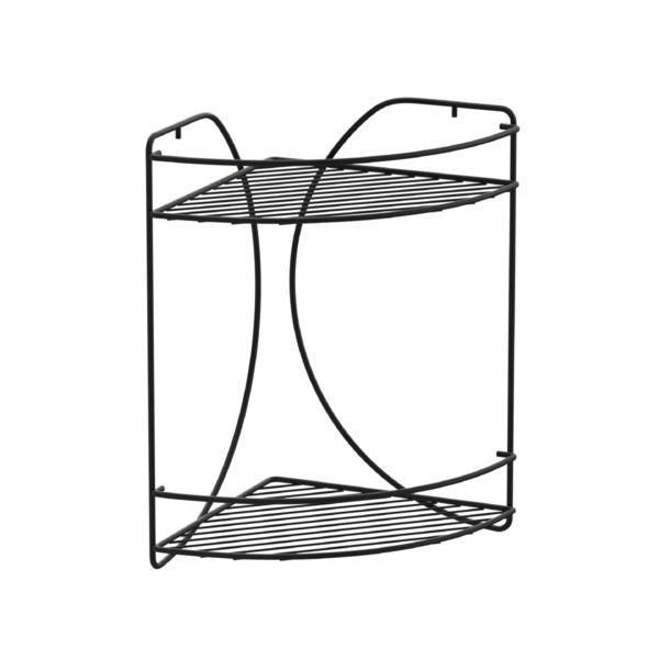 Фото Полка для ванной комнаты двойная бабочка fora черный for-rus002bl