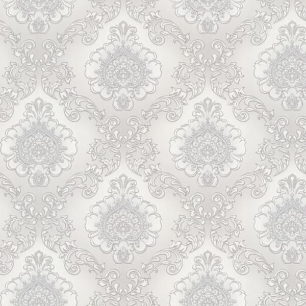 Фото Обои hc71618-14 homecolor rosalina флизелин 1,06*10,05м дамаск серый