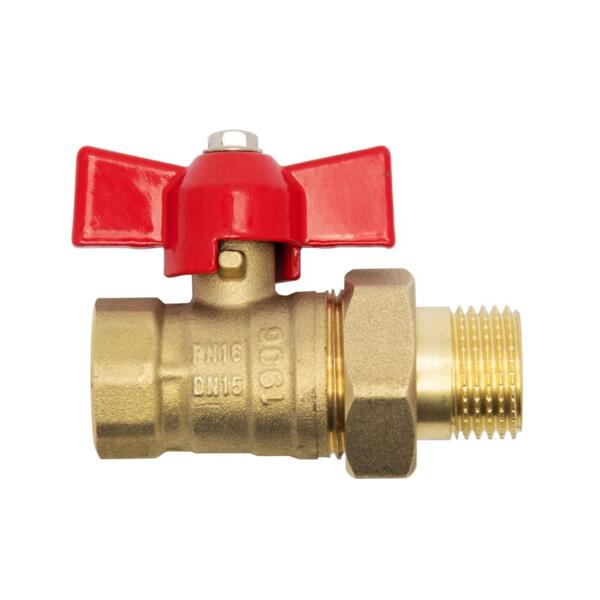 

кран шаровый с полусгоном (американкой) 1/2" бант (латунь), mp-у