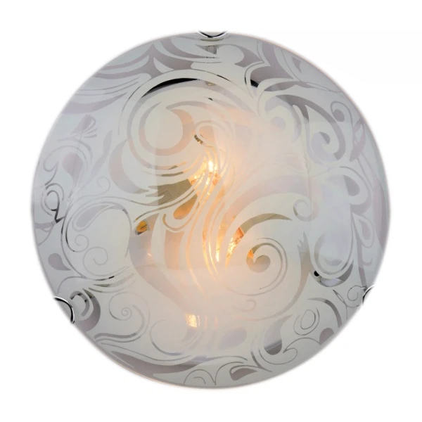 Изображение товара Настенный потолочный светильник РОССвет Иней 60 Вт с круглым стеклянным плафоном