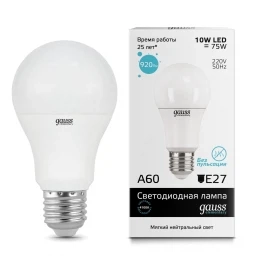 Лампа светодиодная Gauss 23220 LED Elementary A60 10W E27 4100K