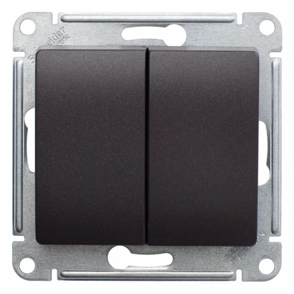 

выключатель (шоколад, 2 клавиши) schneider electric glossa gsl000851, Коричневый