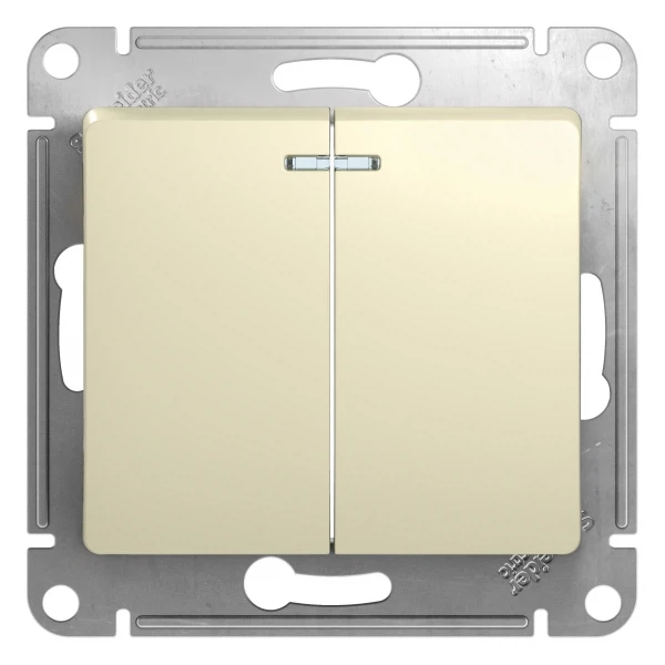 

выключатель (бежевый, 2 клавиши, с подсветкой) schneider electric glossa gsl000253