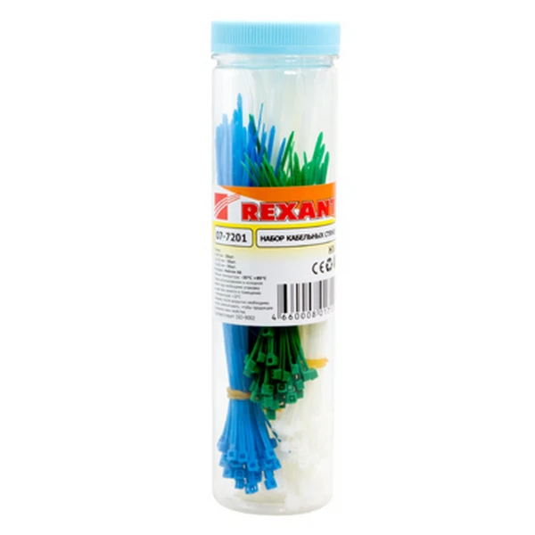 

хомут пластиковый (стяжка) набор hx-1 100/150/200мм (200шт) нейлон, rexant 07-7201