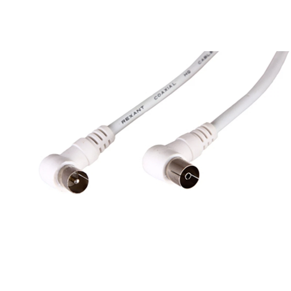 Изображение товара Шнур TV штекер - TV гнездо 1.5м угловой Rexant белый