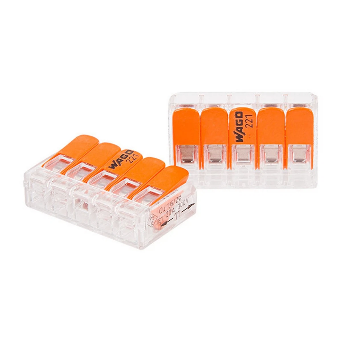 Изображение товара Клемма соединительная WAGO 221-415 (r), 5 шт, до 4 мм2, 32А