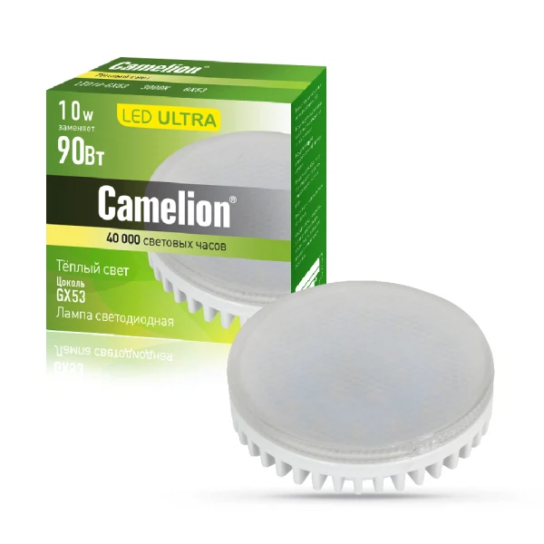 

лампа светодиодная camelion gx53 led10-gx53/830 10вт