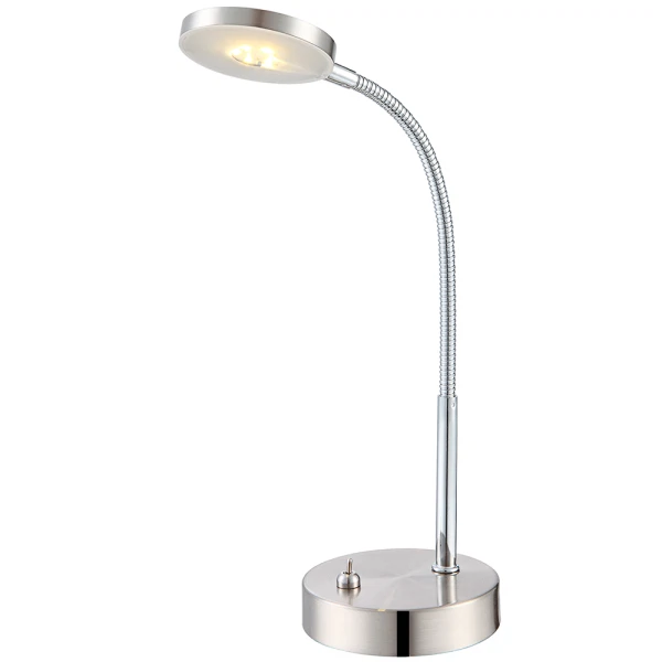 Фото Лампа настольная globo 24122, матовый никель, led, 1x3w