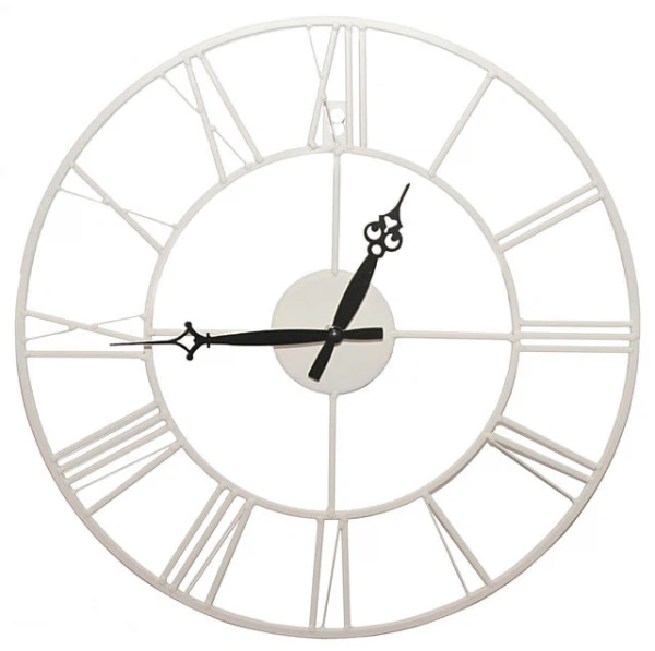 

часы настенные круглые artlink white metal clock 40x40см 79805