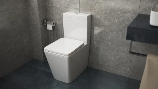 Фото Чаша напольная delice nicole compact 1/2 , гор.вып.+крышка микролифт тонкая