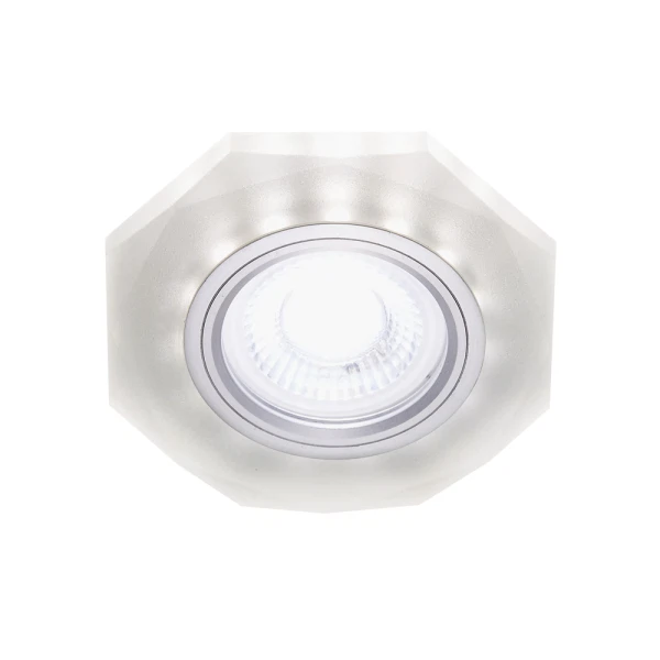 

светильник точечный ambrella s214 cl/mr16+3w led cold хром/прозрач., Серебристый