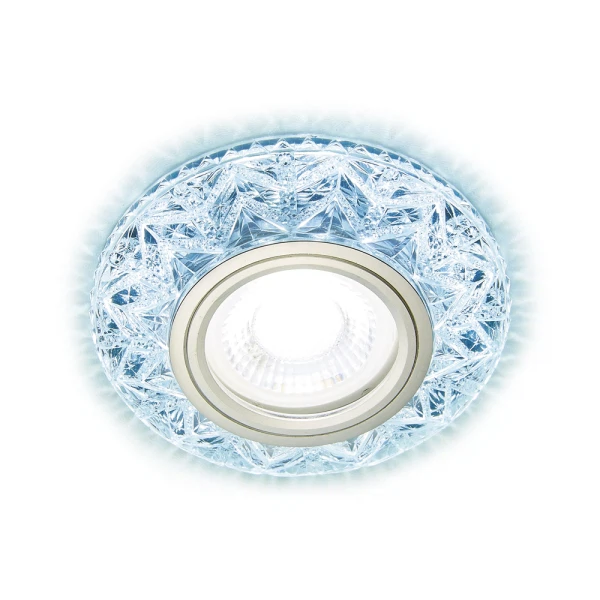 

светильник точечный ambrella s299 ch/mr16+3w led cold хром/прозрач. хрусталь, Серебристый