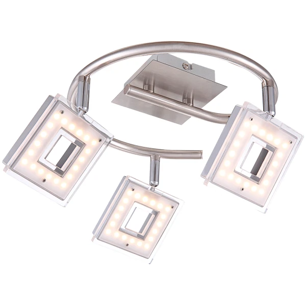 

светильник-спот globo 56138-3, led, 3*4,2w матовый никель