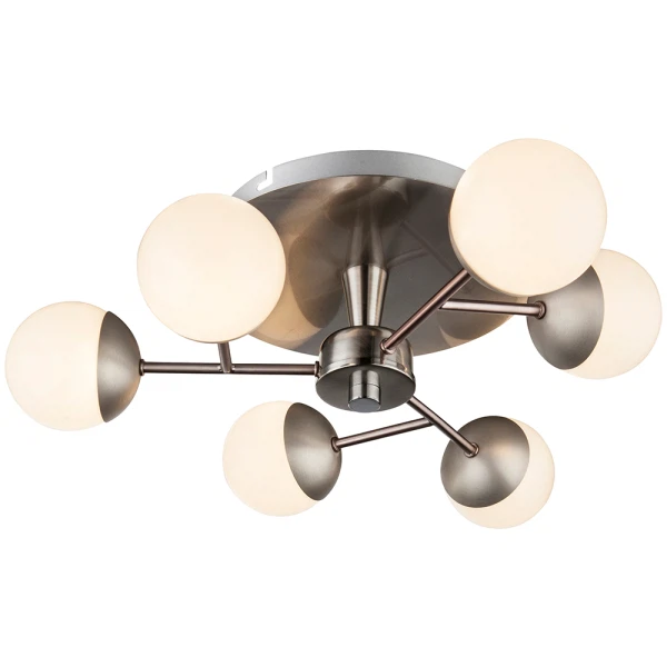 Фото Люстра globo потолочная  56222-6, smd led, 6*4w матовый никель