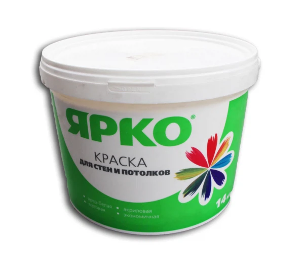 Краска ярко для стен и потолков 14,0кг ведро