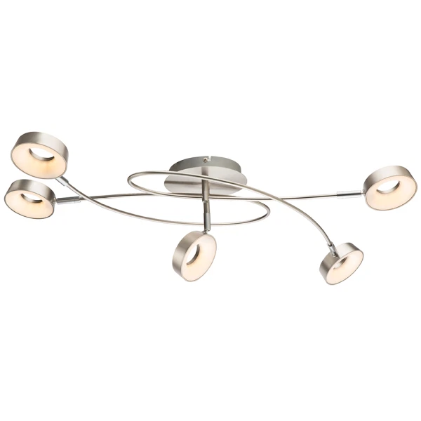 Фото Люстра globo потолочная  56132-5, led, 5*4,5w никель