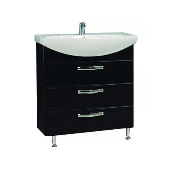 Фото Тумба под раковину акватон ария 80 чёрный глянец/smile 1a141301aa950
