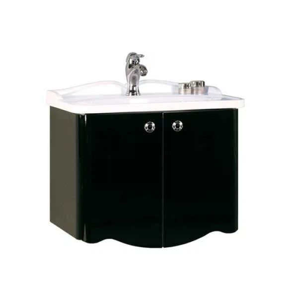 Фото Тумба под раковину акватон венеция 65 черный глянец 1a155201vn950