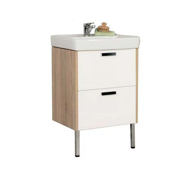 Фото Тумба под раковину акватон йорк 55 белый/дуб сонома 1a170501yoad0